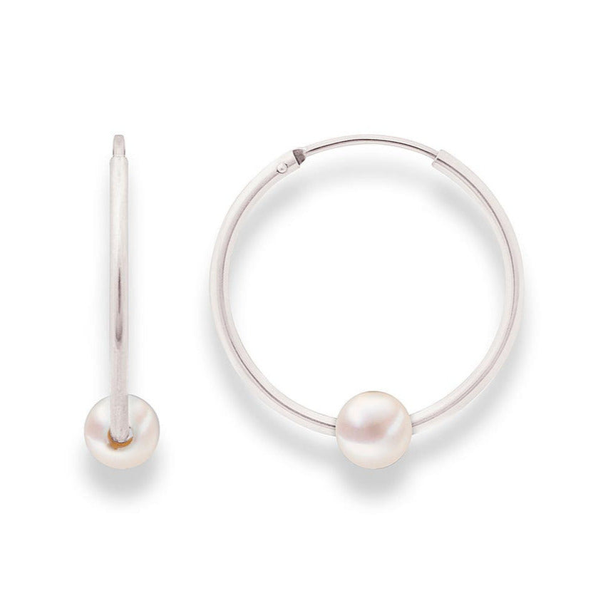 Silbercreolen mit Perle - Eleganter Schmuck aus Silber