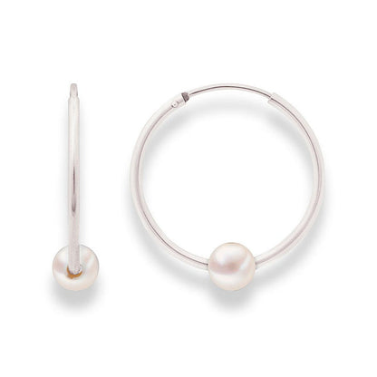 Silbercreolen mit Perle - Eleganter Schmuck aus Silber